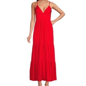 NWT - Gianni Bini Jose Tier Swing Sleeves Maxi Dress - Red